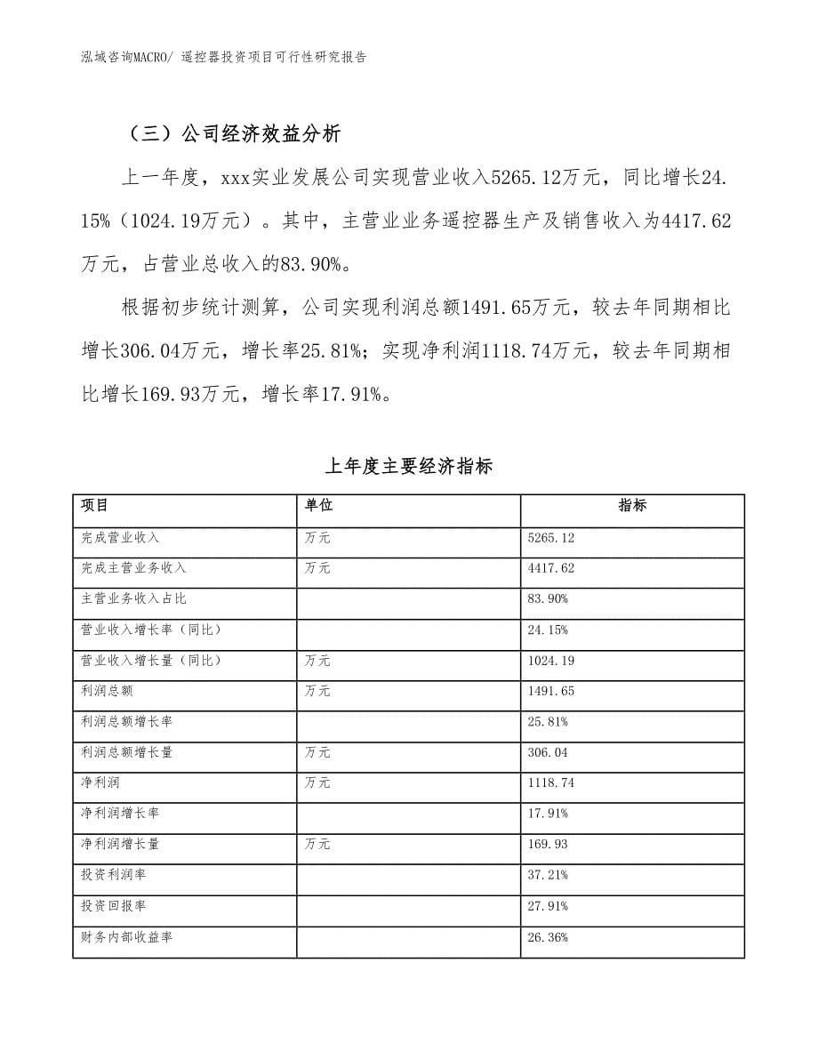 （参考）遥控器投资项目可行性研究报告_第5页