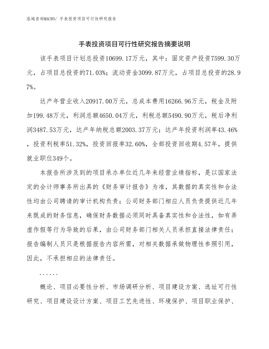 （参考）手表投资项目可行性研究报告_第2页