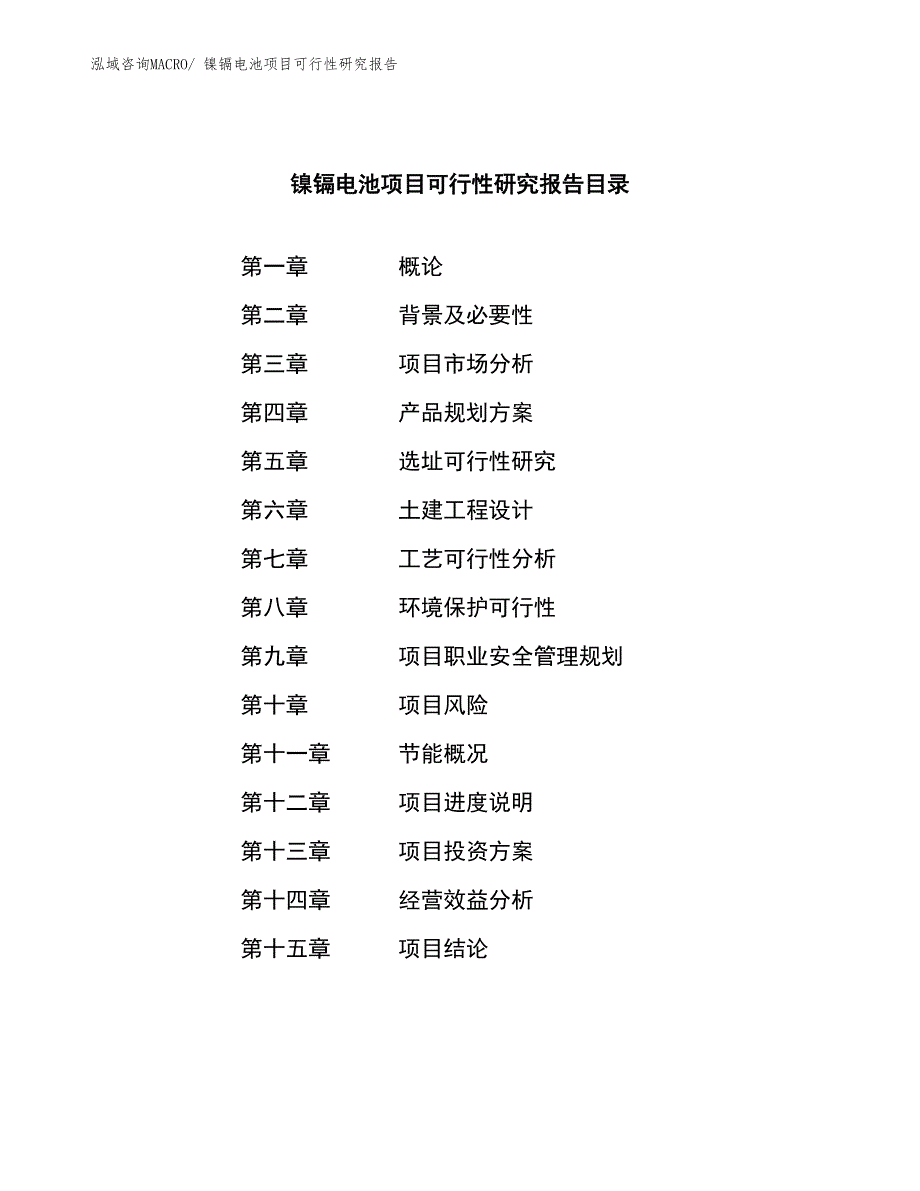 （参考模板）镍镉电池项目可行性研究报告_第3页