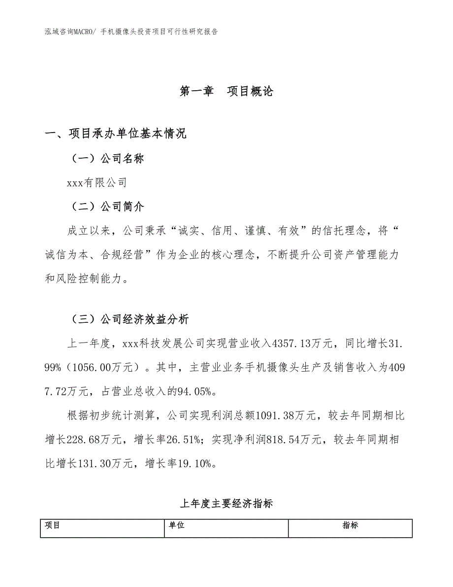 （模板）手机摄像头投资项目可行性研究报告_第4页