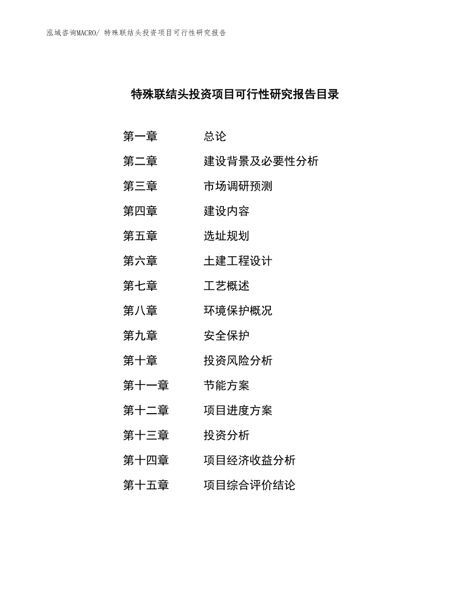 （模板）特殊联结头投资项目可行性研究报告_第3页