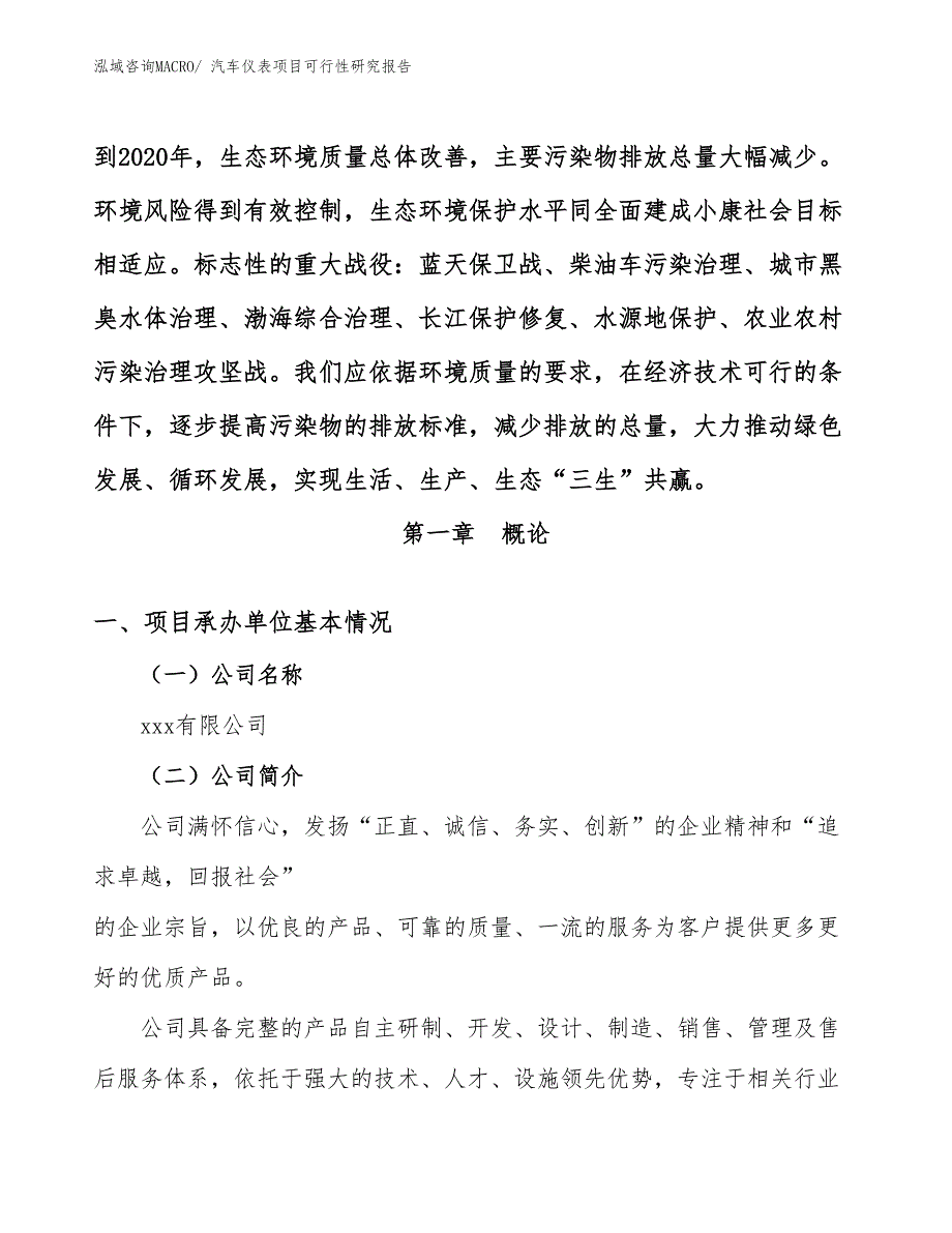 （参考模板）汽车仪表项目可行性研究报告_第4页