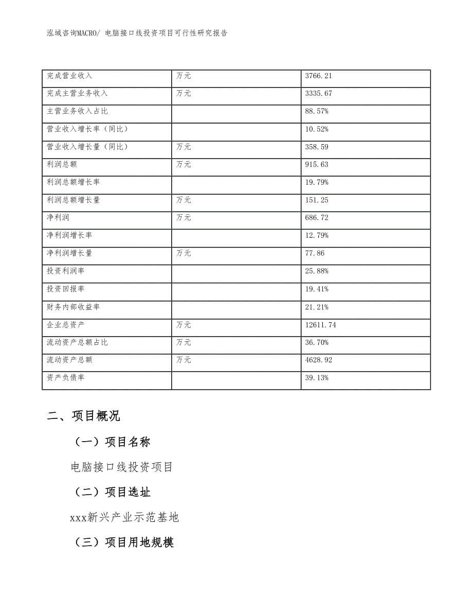 （参考）电脑接口线投资项目可行性研究报告_第5页