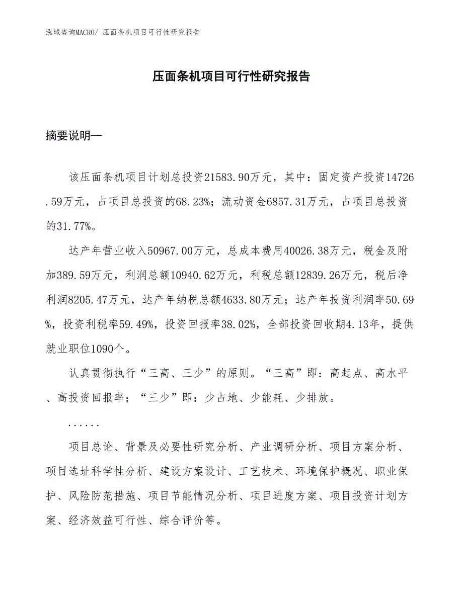 （规划设计）压面条机项目可行性研究报告_第1页