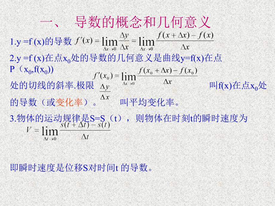 《导数的概念和计算》ppt课件_第2页