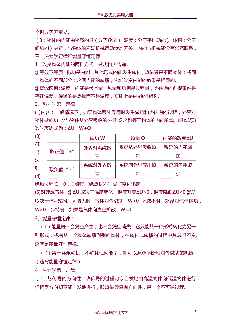 【6A文】高中物理3-3知识点总结_第3页