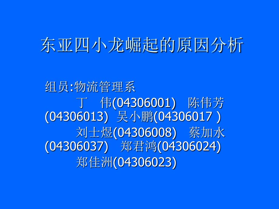 东亚四小龙崛起的原因分析_第1页