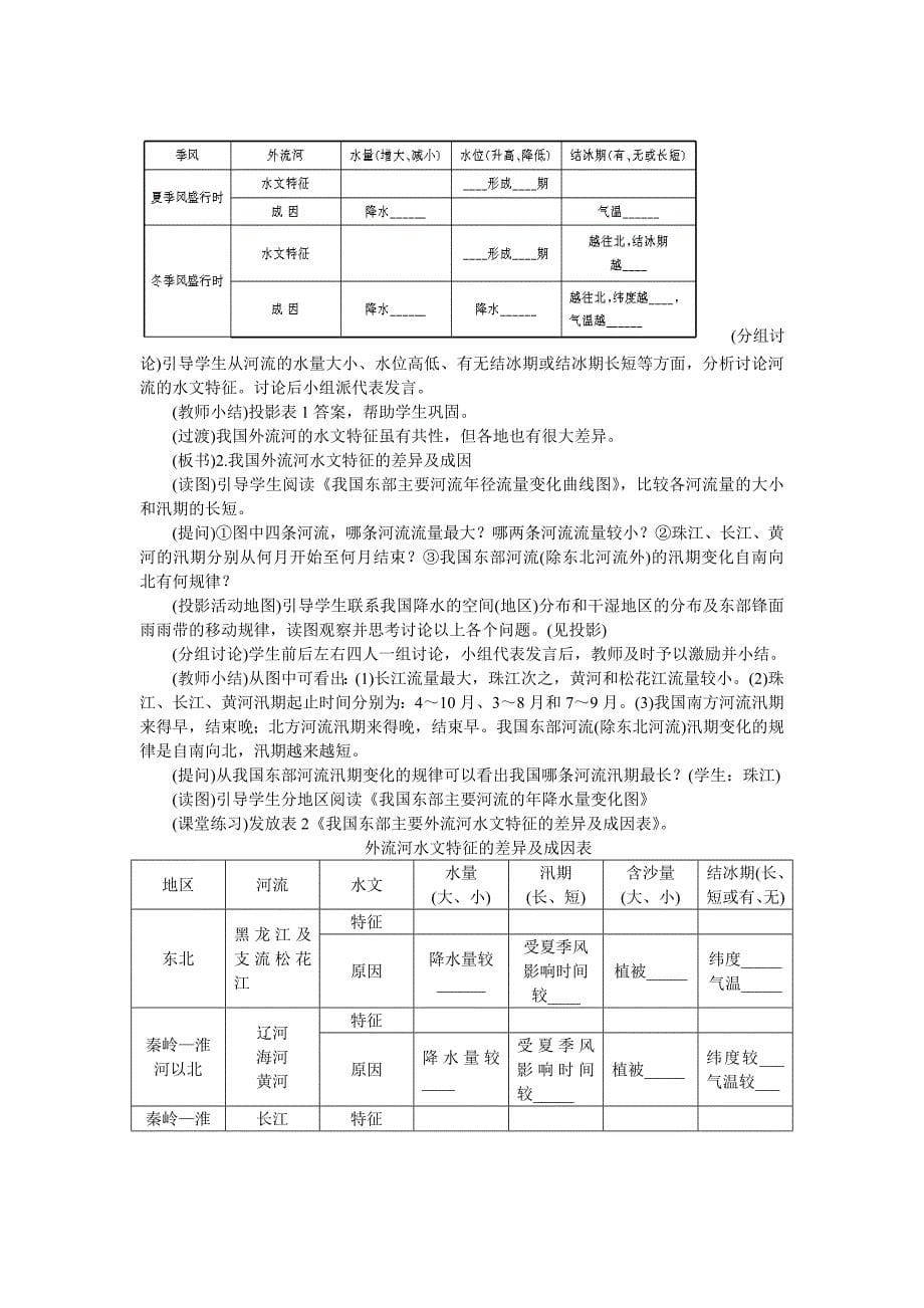 《河流和湖泊》教案9（人教新课标八年级上）_第5页