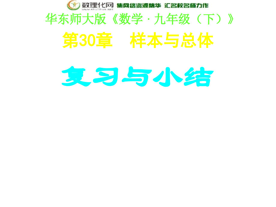 四川省宜宾县双龙镇初级中学校九年级数学下册 第30章 样本与总体复习课件 华东师大版.ppt_第1页