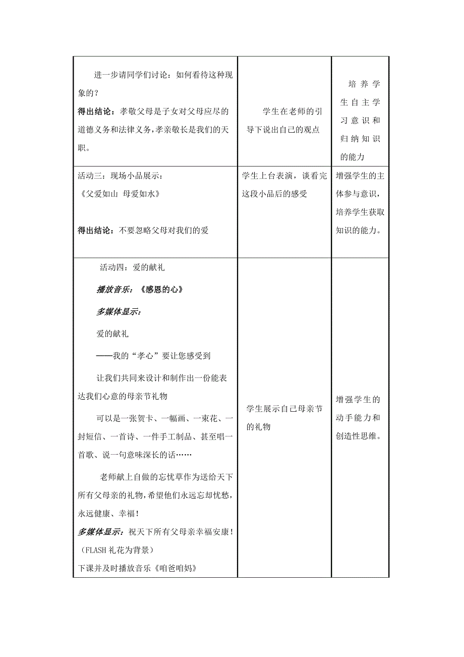 《我的父亲母亲》——父母的爱，我们收到了吗 教案1（人民版八年级上）_第4页