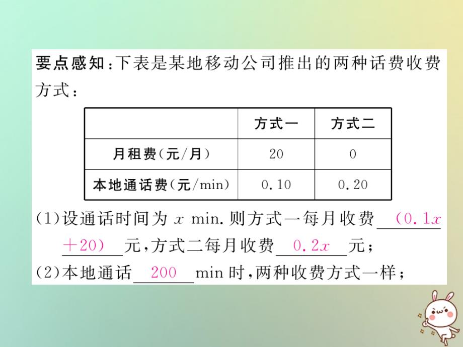 2018年秋七年级数学上册第三章一元一次方程34实际问题与一元一次方程第4课时电话计费问题习题课件新版新人教版.ppt_第3页