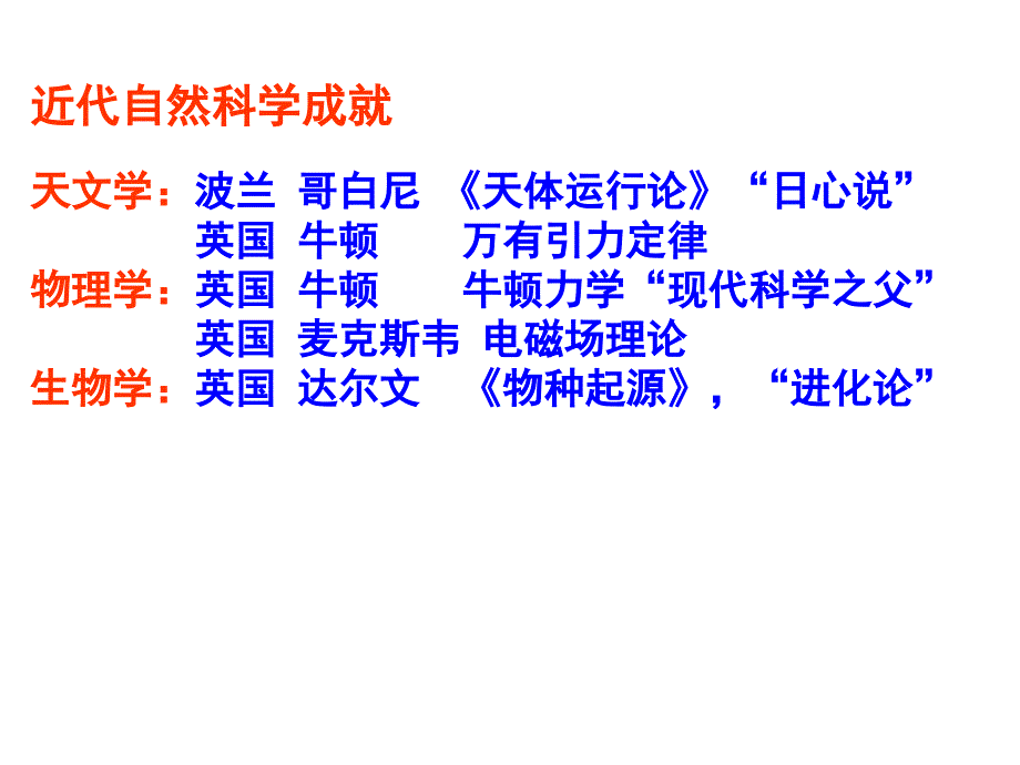 【6A文】北师大新版九年级历史上-近代自然科学与文学艺术_第3页