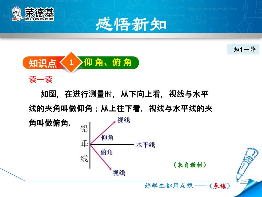 【典中点】华师大版九年级数学上册授课课件：24.4.2  用解直角三角形解视角问题_第4页