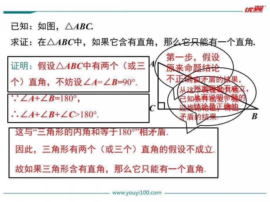 【学练优】冀教八年级数学上册精品教学课件：17.5 反证法_第5页