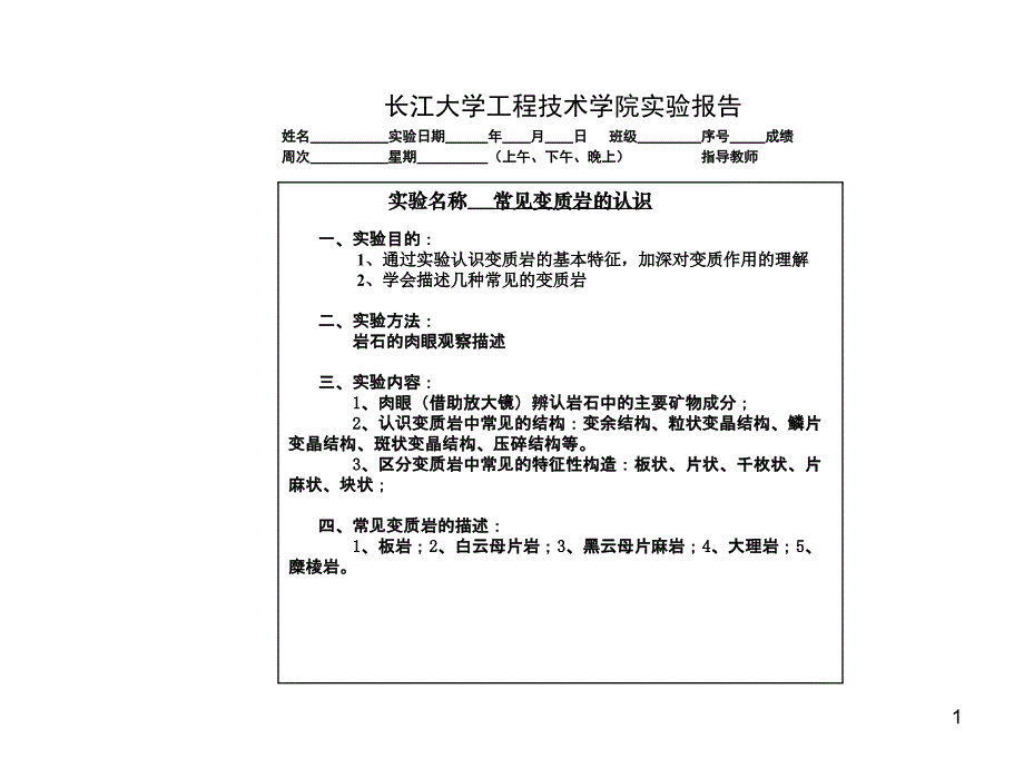 实验常见变质岩的认识_第1页