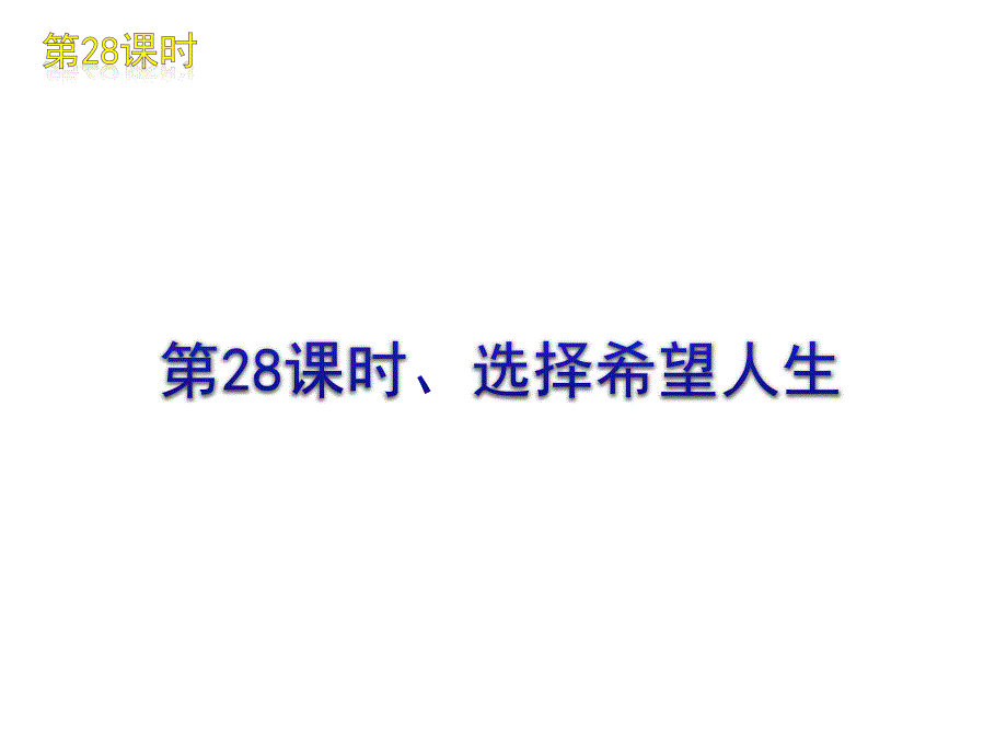 届中考思想品德复习方案课件：第28课时选择希望人生_第1页