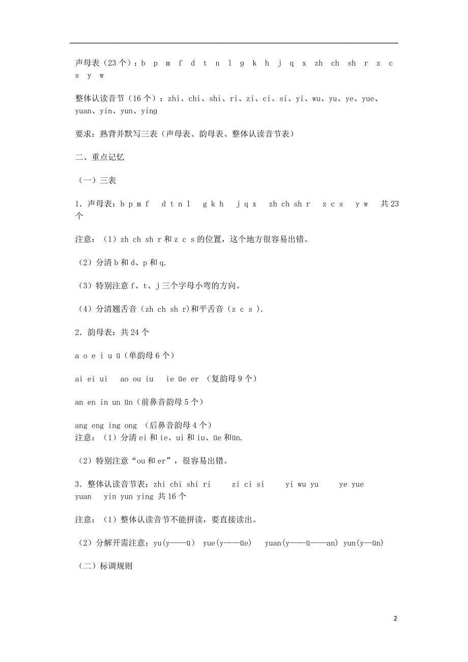 2018年一年级语文上册《汉语拼音》复习课教案 新人教版_第2页