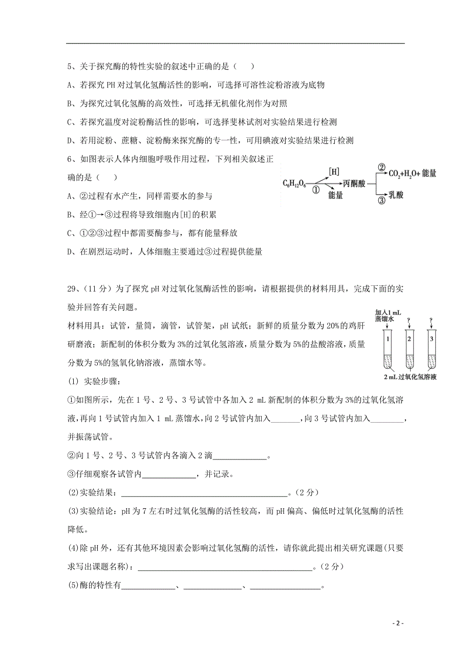 青海省2019版高三生物上学期第二次（10月）模拟试题_第2页