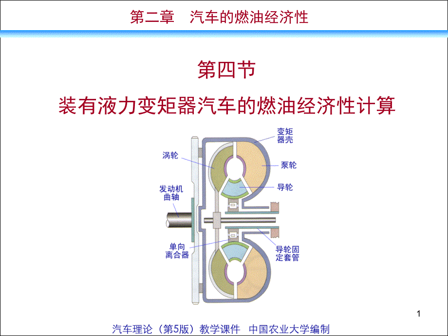 装有液力变矩器汽车的燃油经济性计算_第1页