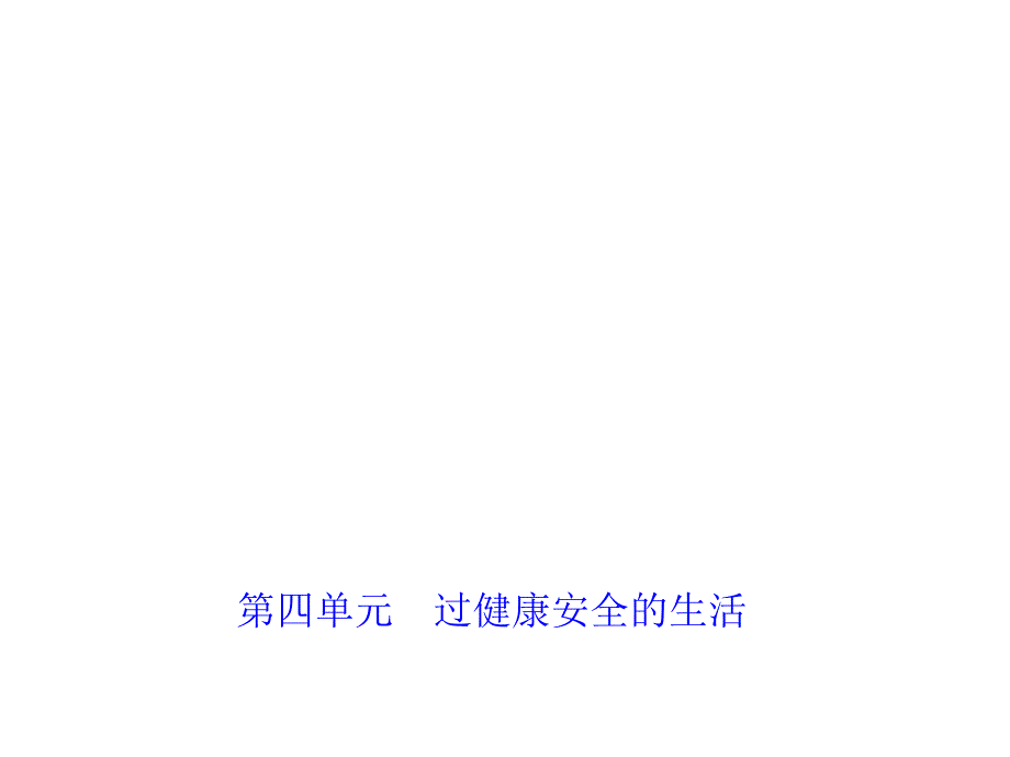 2018年中考政治（福建地区）总复习课件：7年级 第四单元　过健康安全的生活_第1页