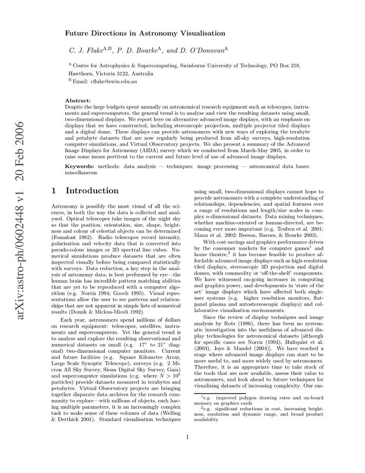 future directions in astronomy visualisation
