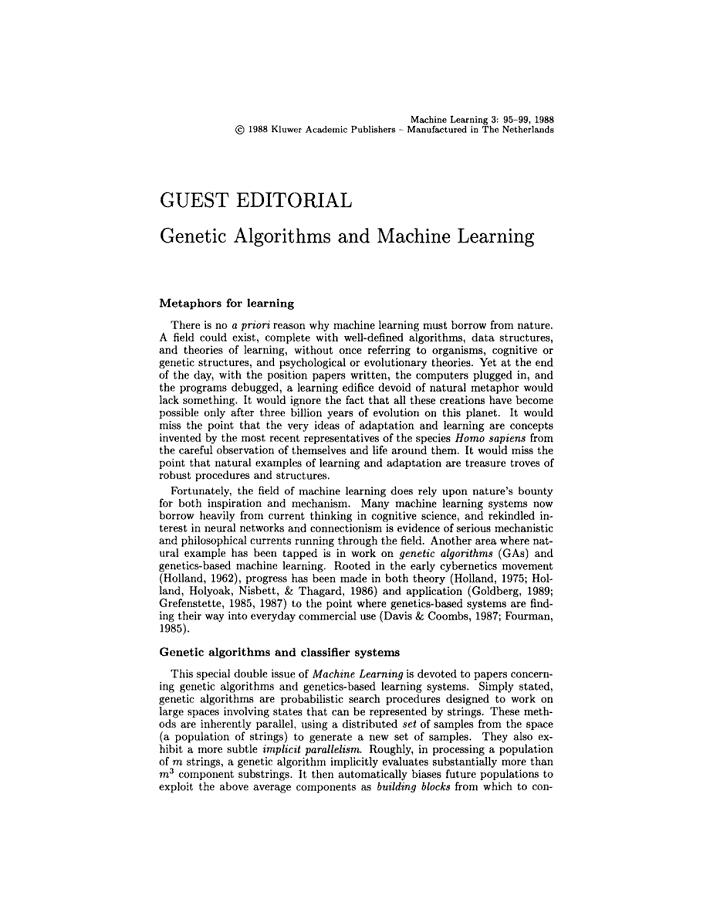 genetic algorithms in search,optimization and machine learning