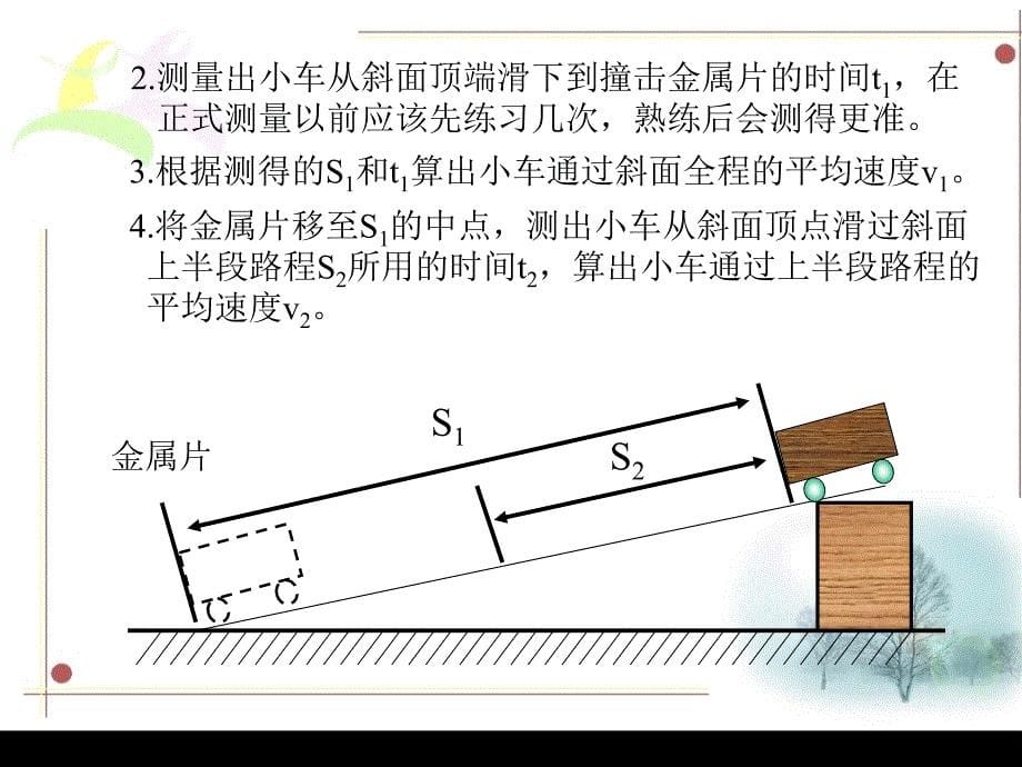 贵州省赫章县古达苗族彝族乡初级中学人教版八年级物理上册：1.4测量平均速度一课件_第5页