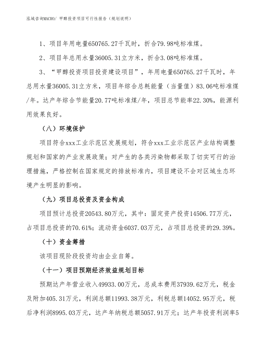 甲醇投资项目可行性报告（规划说明）_第3页