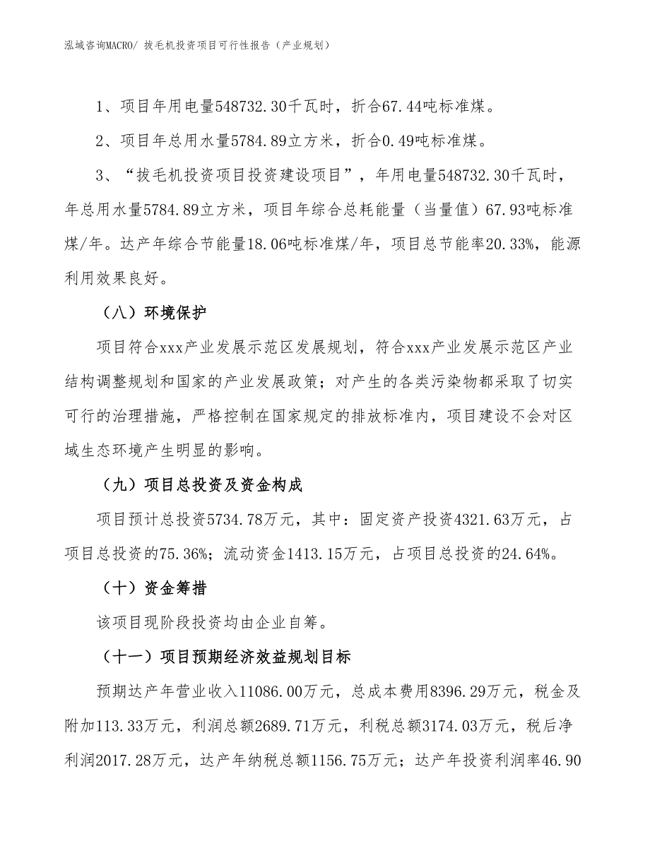 拔毛机投资项目可行性报告（产业规划）_第3页