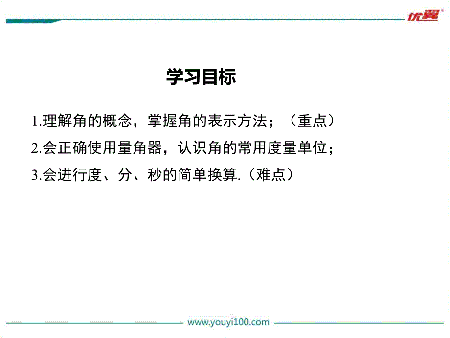 【学练优】华师大版七年级数学上册精品教学课件：4.6.1 角_第2页