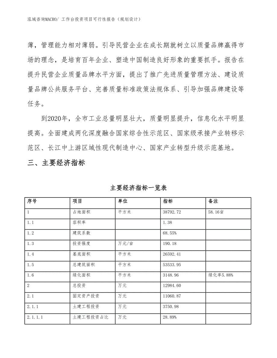 工作台投资项目可行性报告（规划设计）_第5页