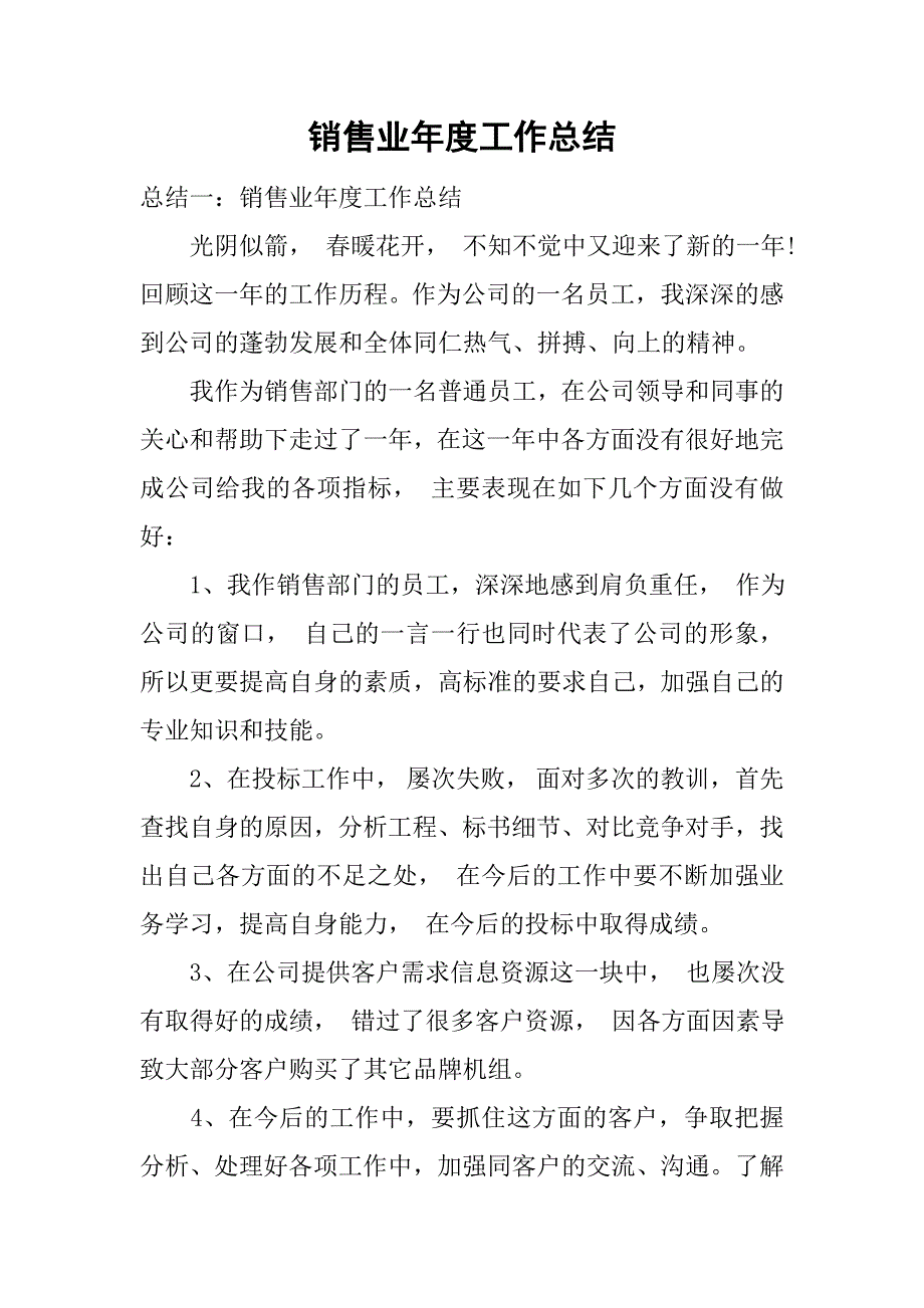 销售业年度工作总结.doc_第1页