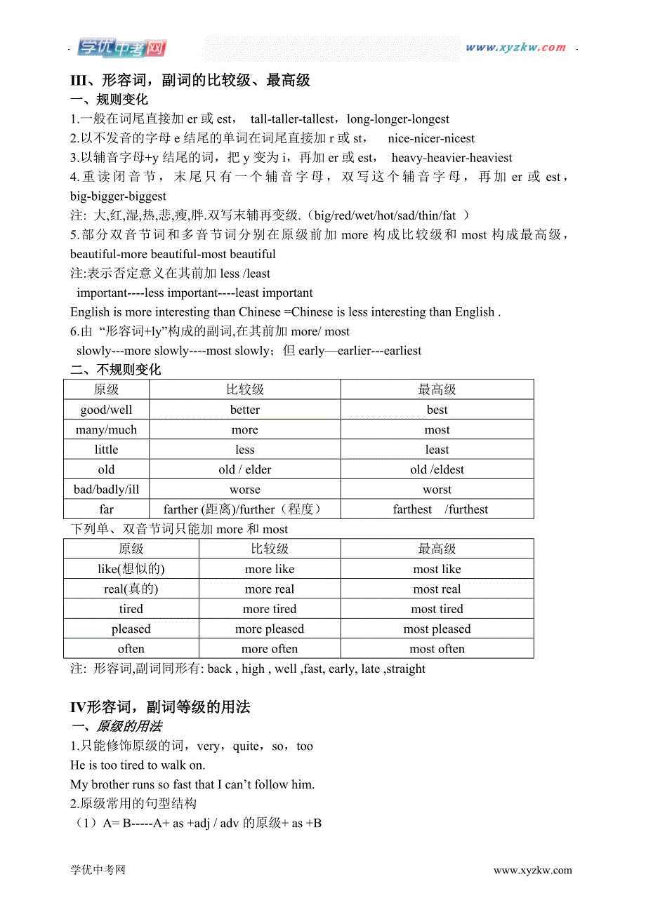 中考英语语法名师解析：考点 07：形容词 副词_第4页