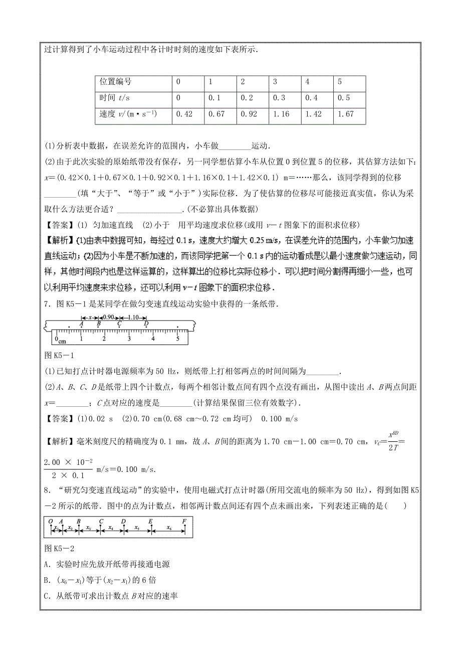 实验一 研究匀变速直线运动（押题专练）-2019年高考物理---精校Word解析版_第3页