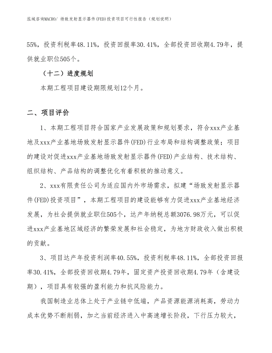 场致发射显示器件(FED)投资项目可行性报告（规划说明）_第4页