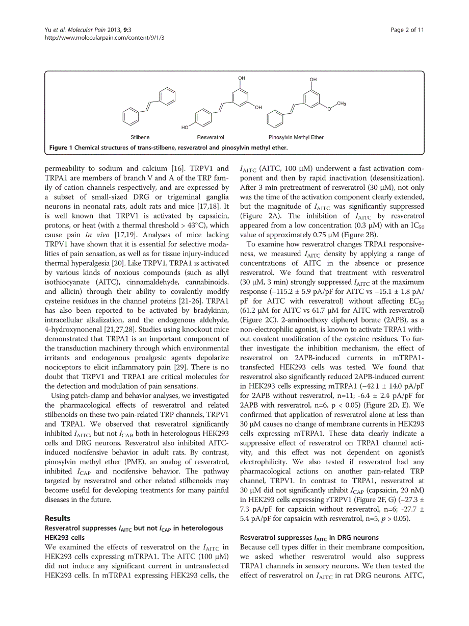 modulation of trp channels by resveratrol and other stilbenoids_第2页