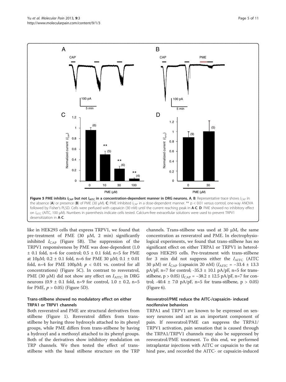 modulation of trp channels by resveratrol and other stilbenoids_第5页