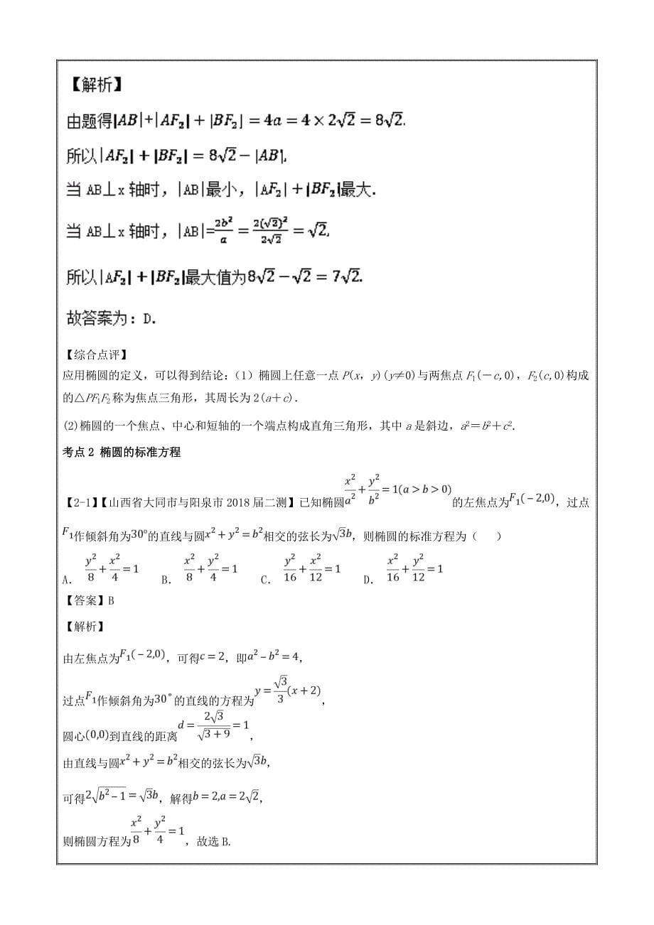 椭圆（讲）-2019年高考数学（理）---精校解析 Word版_第5页