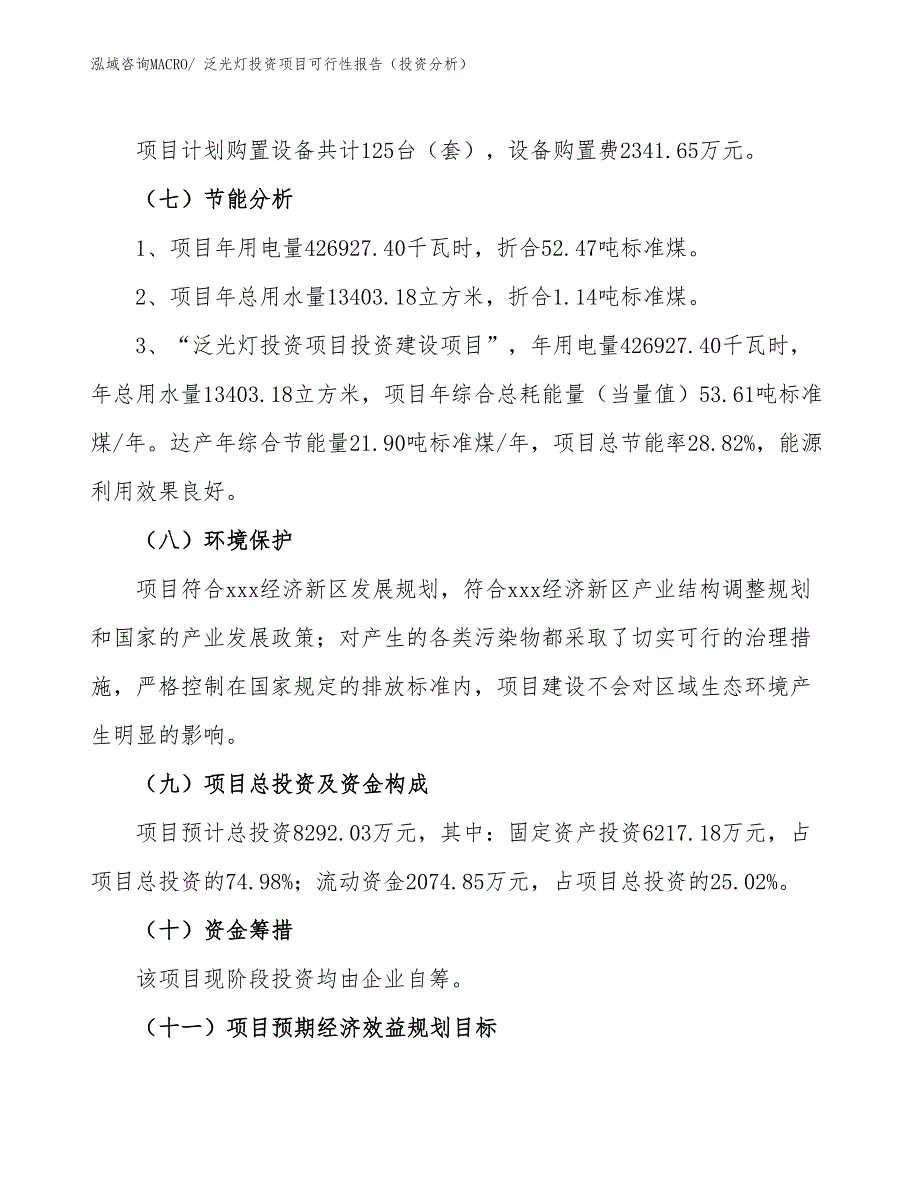 泛光灯投资项目可行性报告（投资分析）_第3页