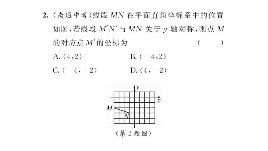 【精英新课堂】八年级（沪科版）数学上册配套课件：15.1 第2课时  平面直角坐标系中的轴对称_第5页