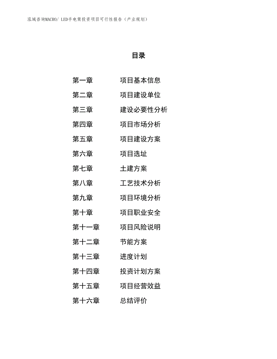 LED手电筒投资项目可行性报告（产业规划）_第1页