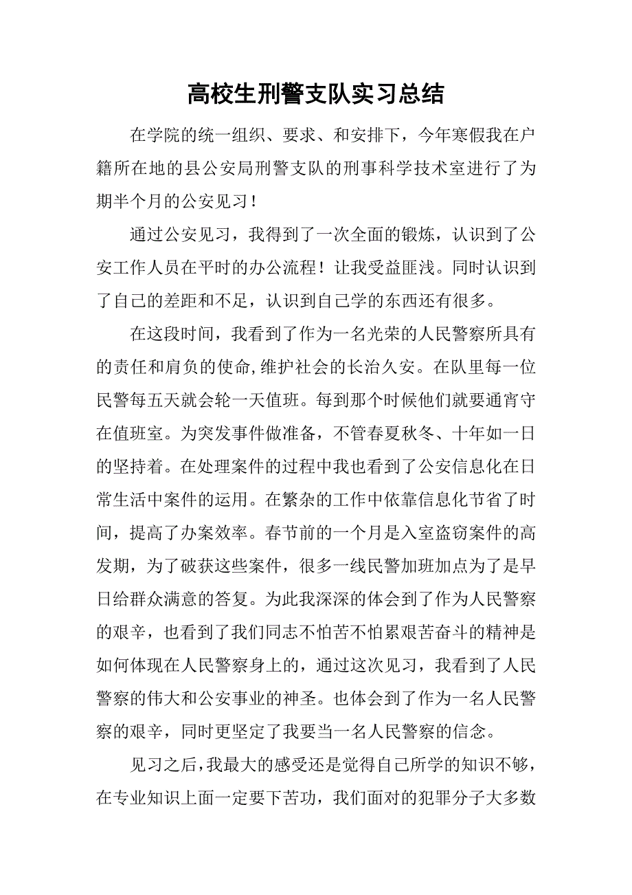高校生刑警支队实习总结.doc_第1页