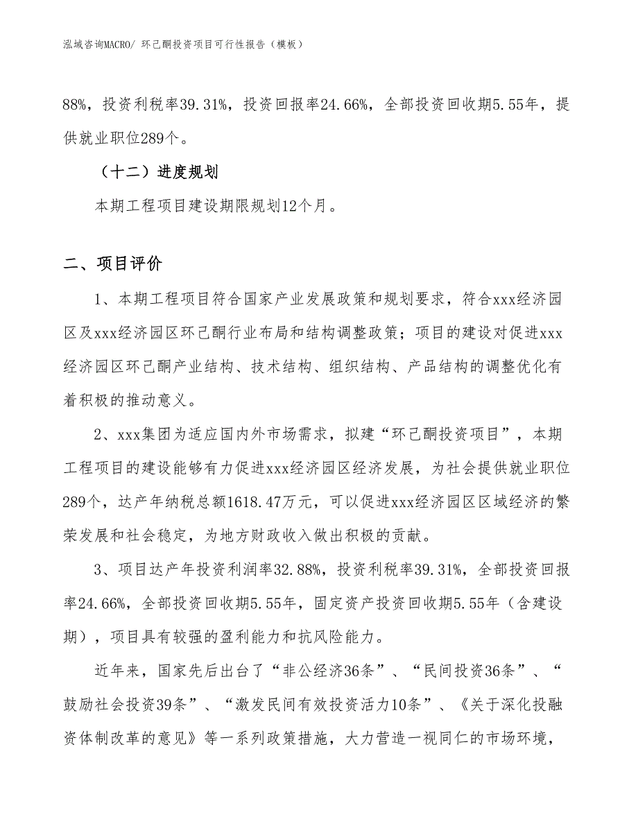 环己酮投资项目可行性报告（模板）_第4页