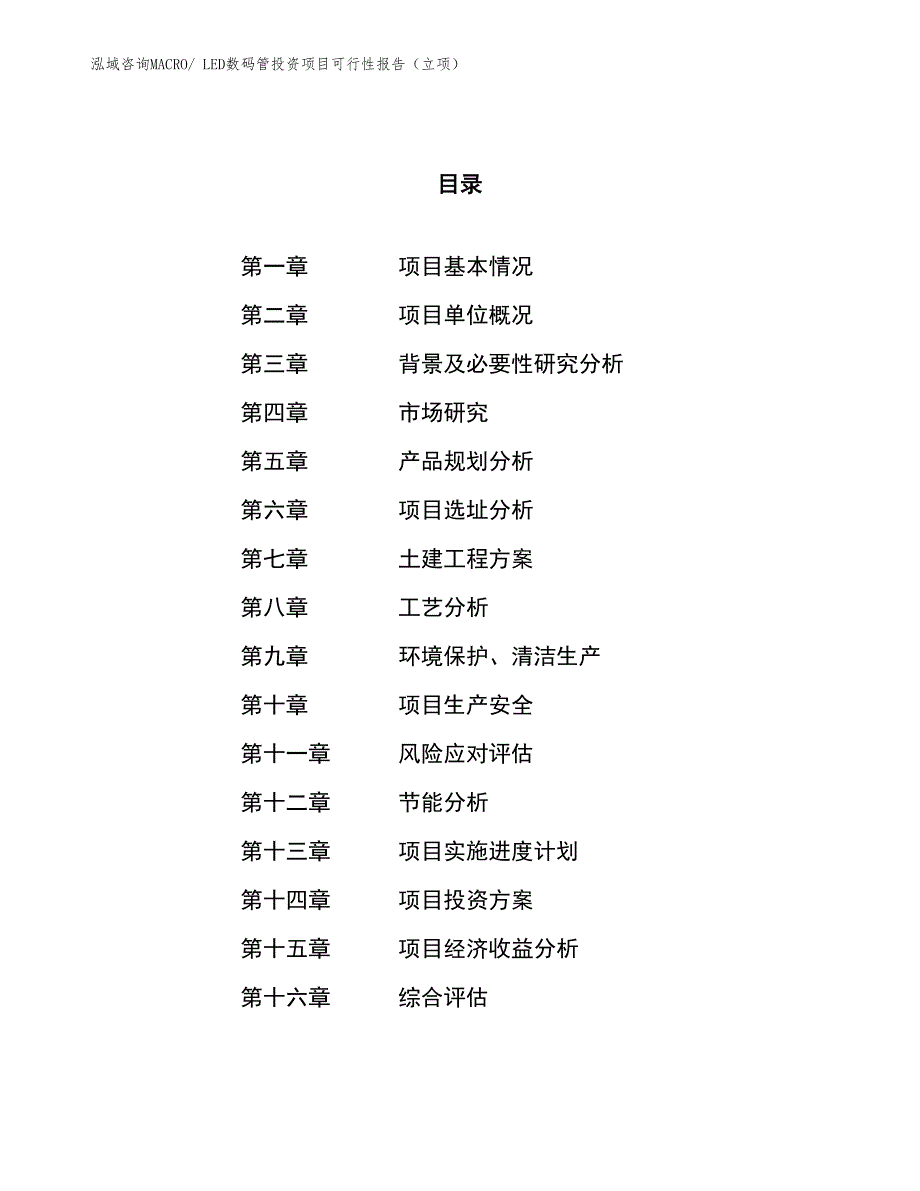 LED数码管投资项目可行性报告（立项）_第1页