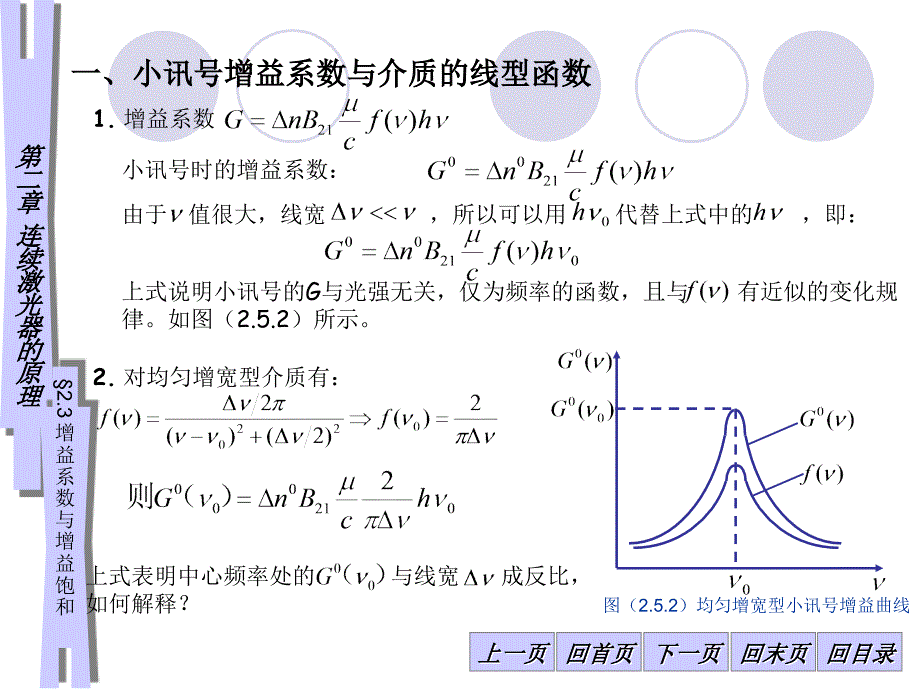 激光器的工作原理-增益系数与增益饱和_第1页