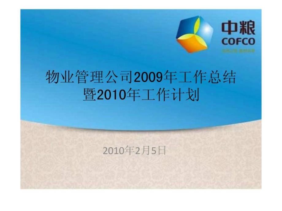 物业管理公司2009年工作总结（新201010205）_第1页