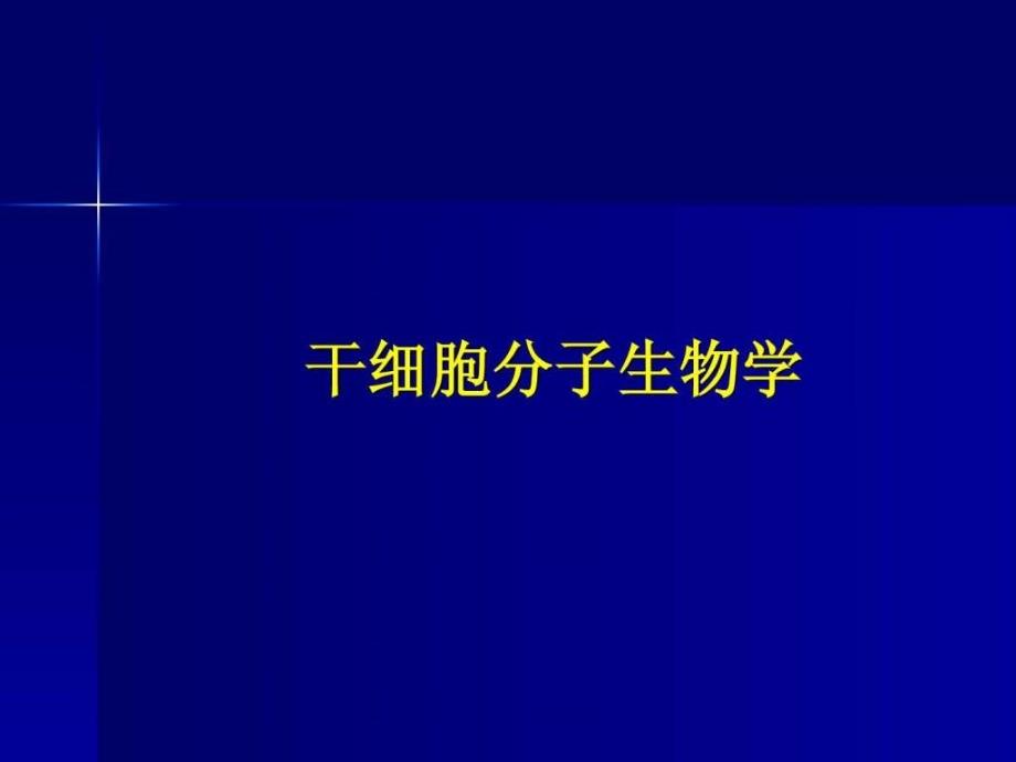 《干细胞分子生物学》ppt课件_第1页