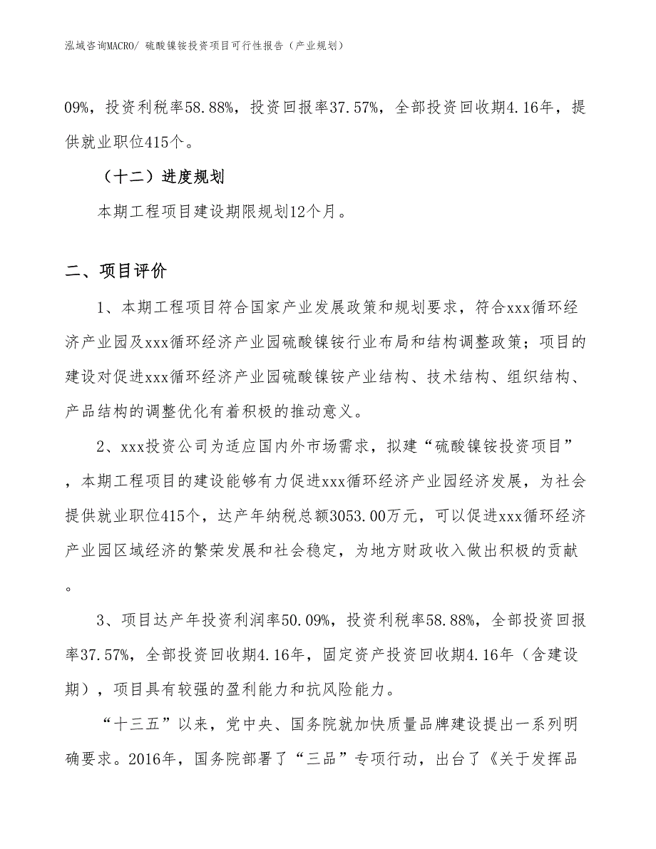 硫酸镍铵投资项目可行性报告（产业规划）_第4页