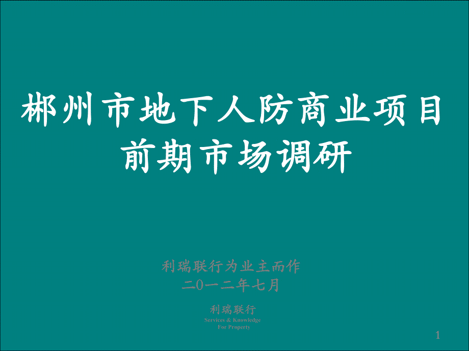 郴州市地下人防商业项目市场调研报告.pdf_第1页