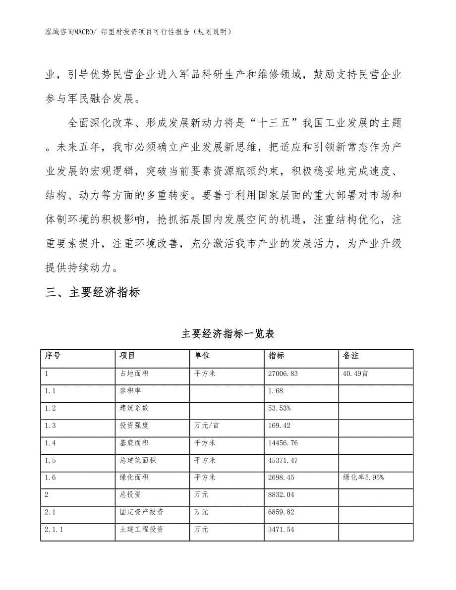 铝型材投资项目可行性报告（规划说明）_第5页